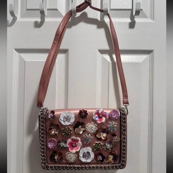 Aldo Pink Floral Embellished Crossbody Bag - Picture 2 of 4